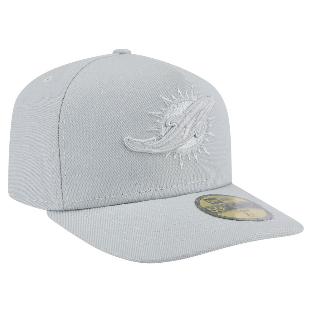 Miami Dolphins New Era Color Pack A-Frame 59FIFTY Fitted Hat - Gray Hats