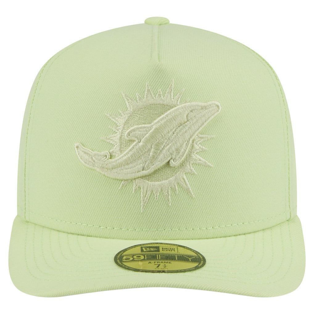 Miami Dolphins New Era Color Pack A-Frame 59FIFTY Fitted Hat - Light Green Hats