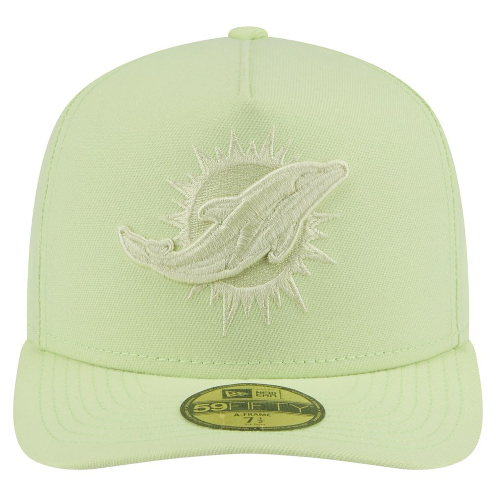 Miami Dolphins New Era Color Pack A-Frame 59FIFTY Fitted Hat - Light Green Hats