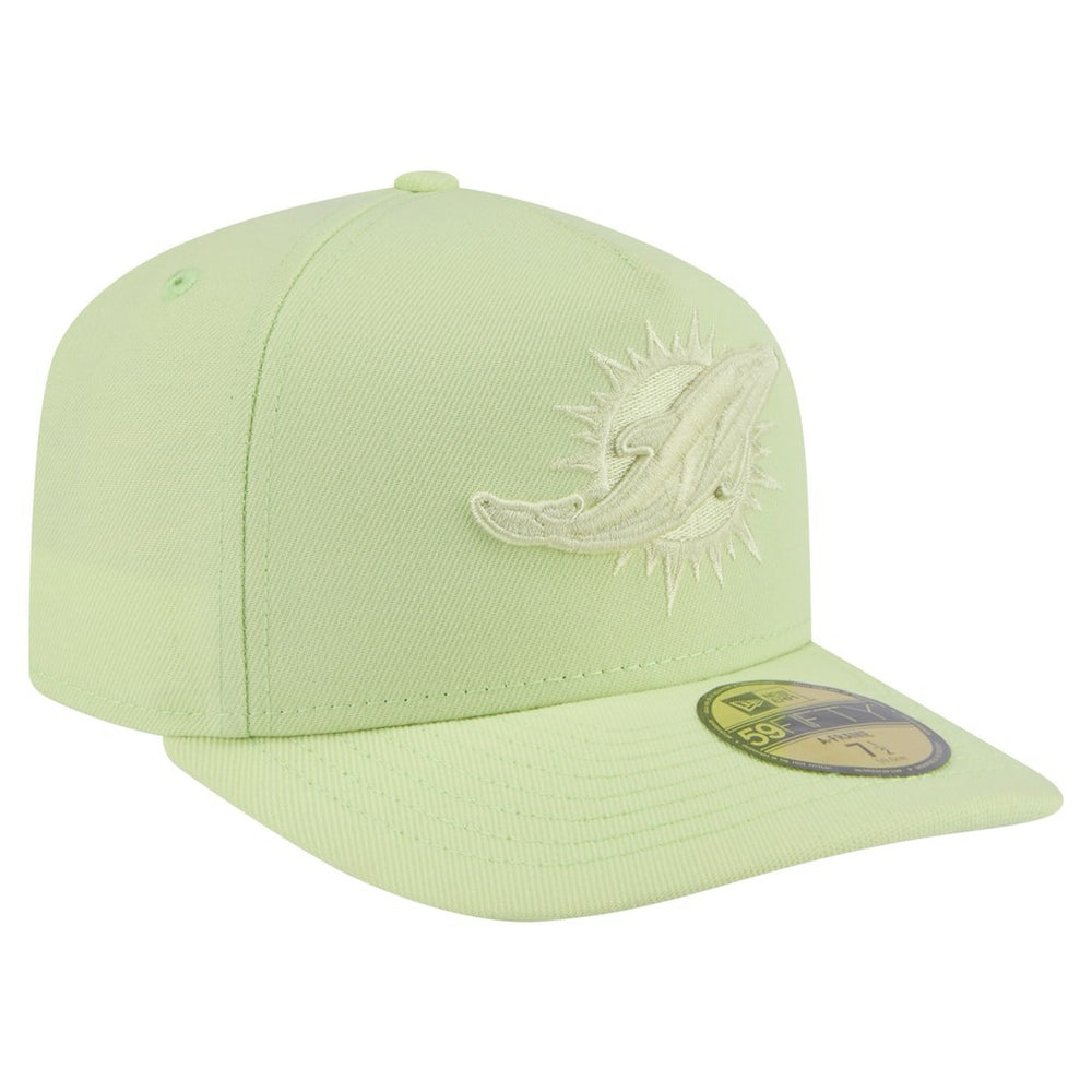Miami Dolphins New Era Color Pack A-Frame 59FIFTY Fitted Hat - Light Green Hats