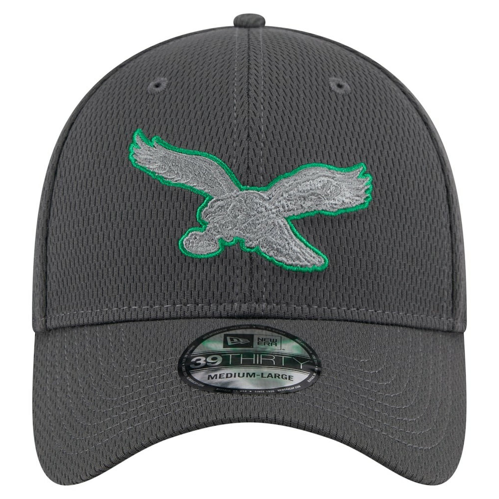 Philadelphia Eagles New Era Throwback Logo Main 39THIRTY Flex Hat - Graphite Hats