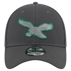 Philadelphia Eagles New Era Throwback Logo Main 39THIRTY Flex Hat - Graphite Hats