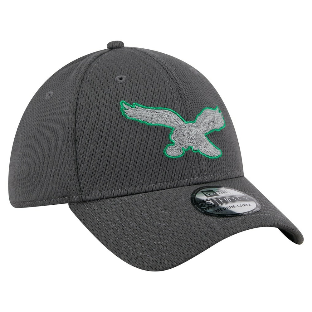 Philadelphia Eagles New Era Throwback Logo Main 39THIRTY Flex Hat - Graphite Hats