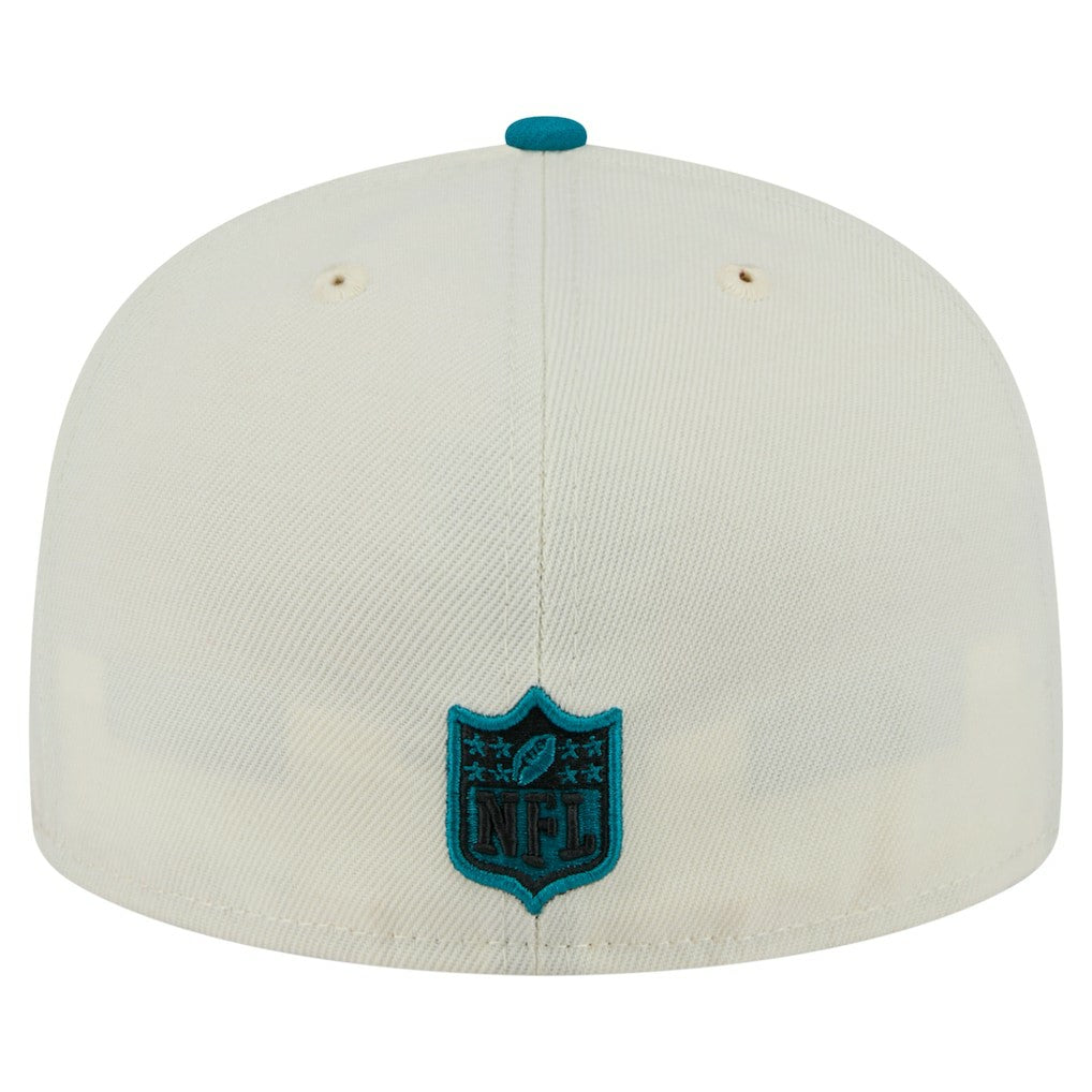 Jacksonville Jaguars New Era Main 59FIFTY Fitted Hat - Cream/Teal Hats