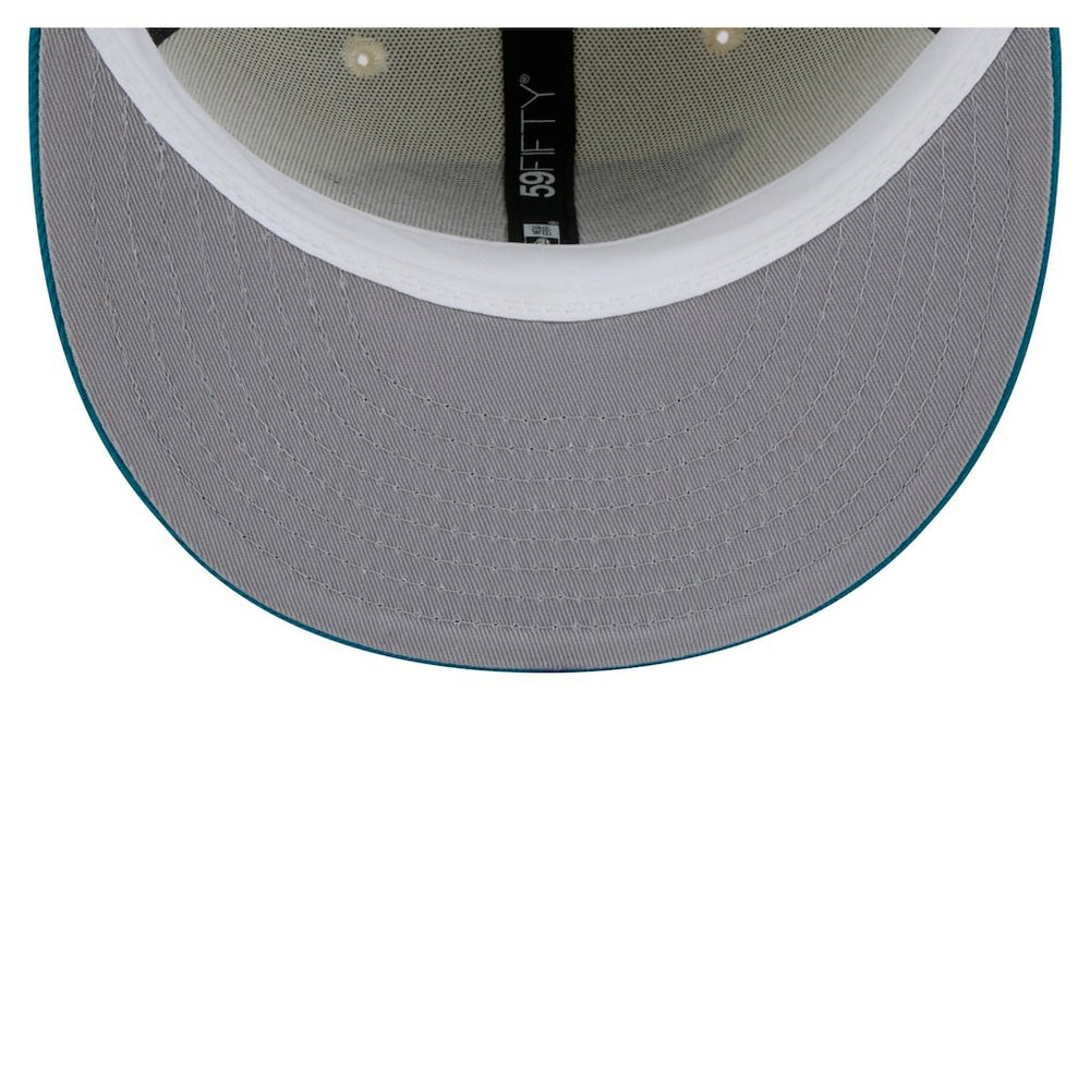 Jacksonville Jaguars New Era Main 59FIFTY Fitted Hat - Cream/Teal Hats