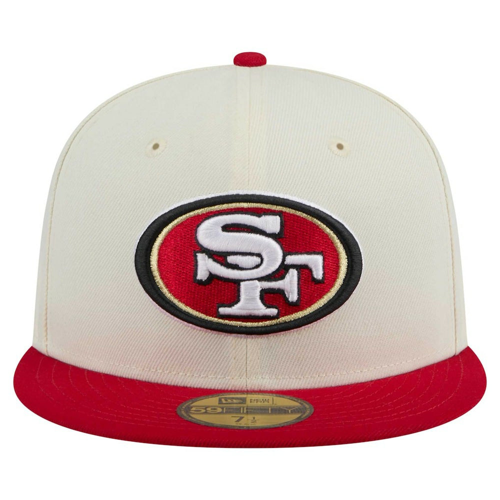 San Francisco 49ers New Era Main 59FIFTY Fitted Hat - Cream/Scarlet Hats