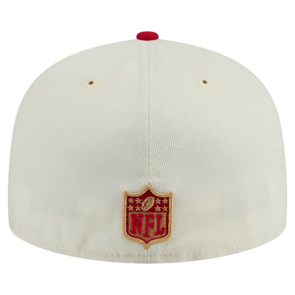 San Francisco 49ers New Era Main 59FIFTY Fitted Hat - Cream/Scarlet Hats