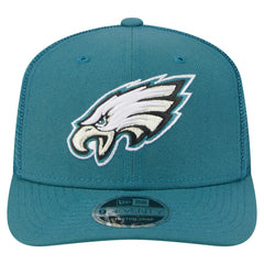 Philadelphia Eagles New Era Main Trucker 9SEVENTY Stretch-Snap Hat - Midnight Green Hats
