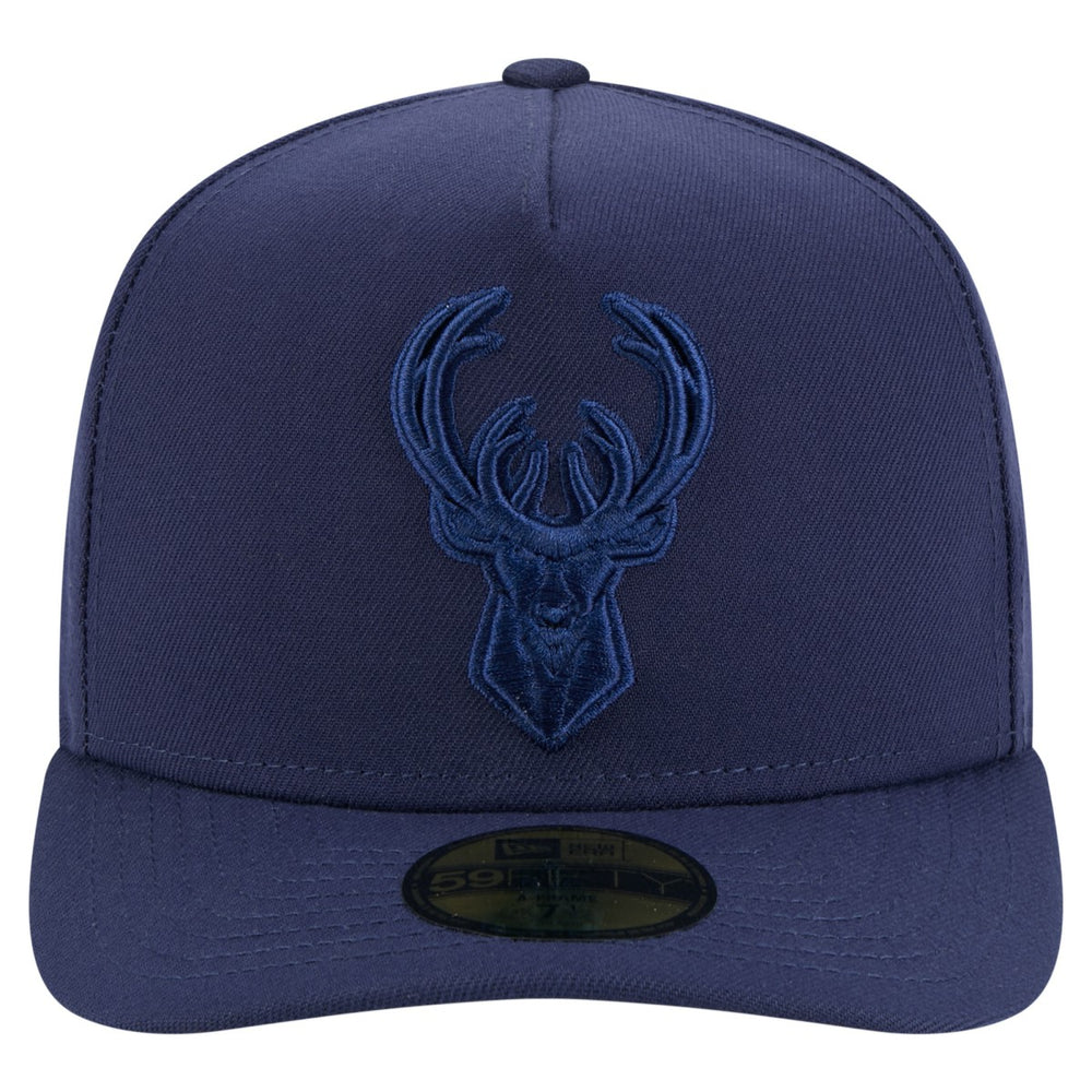 Milwaukee Bucks Colorpack A-Frame Pinch Front 59FIFTY Fitted Hat Navy - New Era
