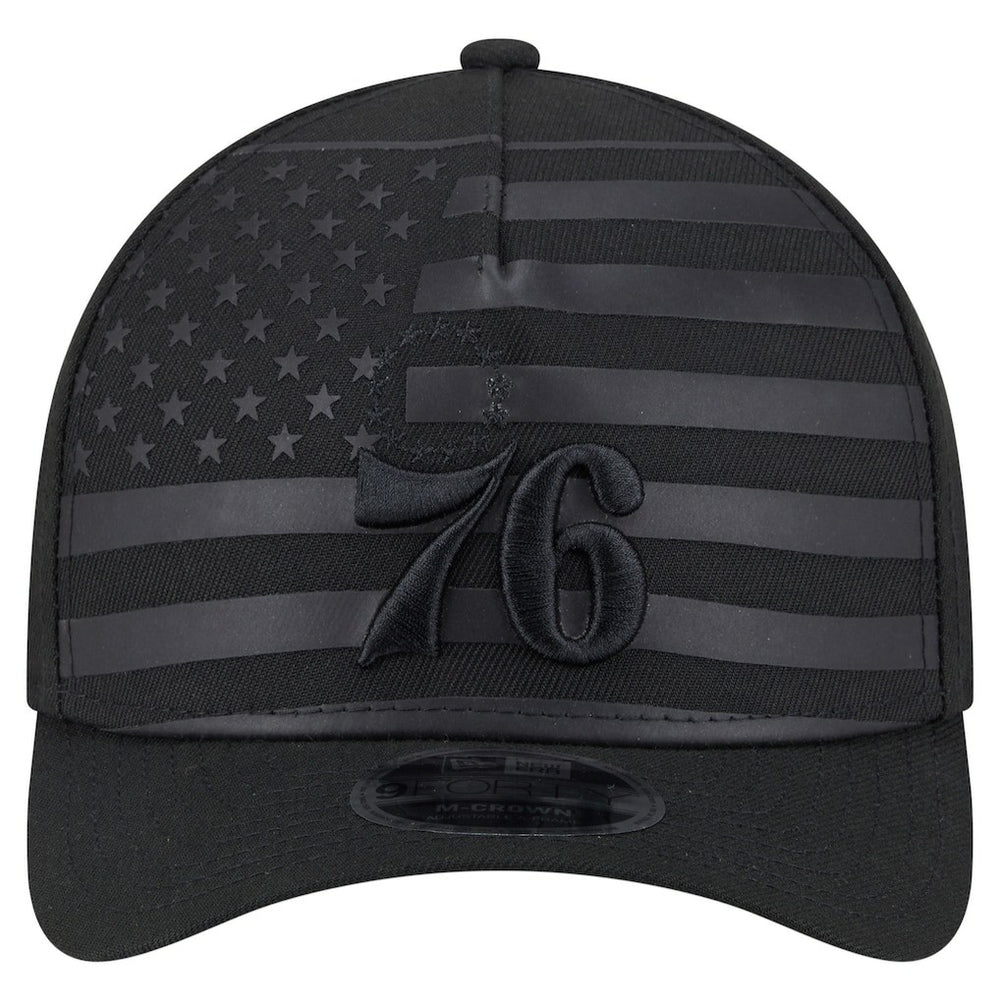 Philadelphia 76ers Game Day Flag A-Frame 9FORTY Adjustable Hat Black - New Era
