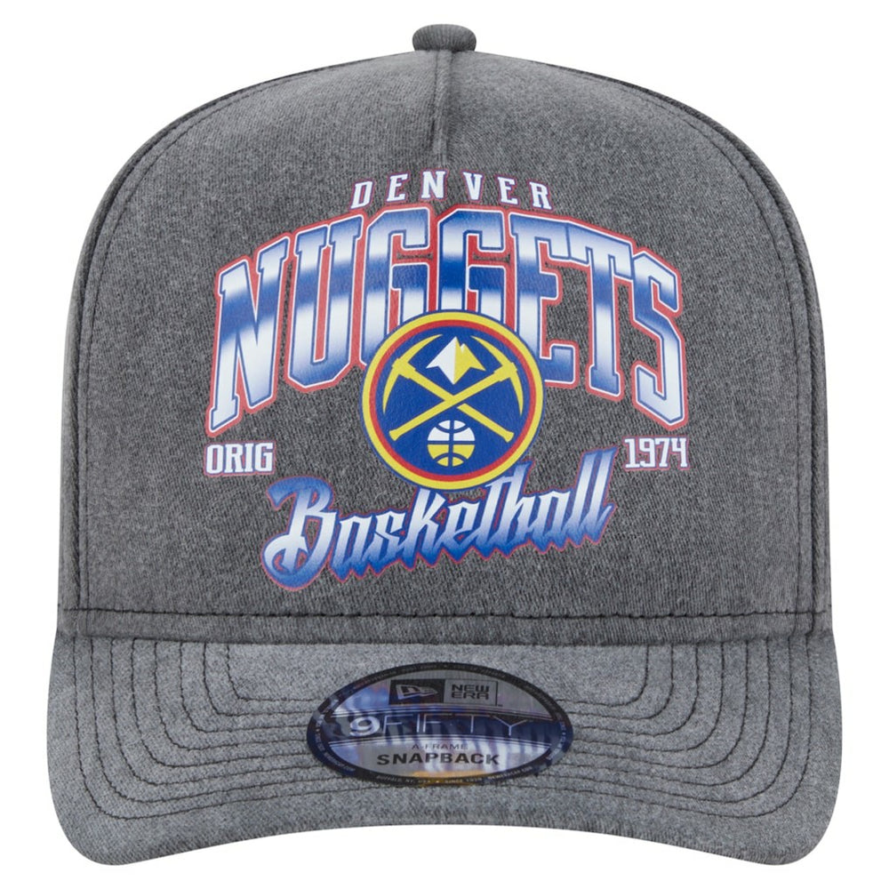 Denver Nuggets Throwback Washed Pre-Curved 9FIFTY Snapback Hat Charcoal - New Era