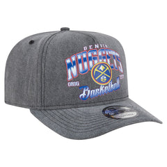 Denver Nuggets Throwback Washed Pre-Curved 9FIFTY Snapback Hat Charcoal - New Era