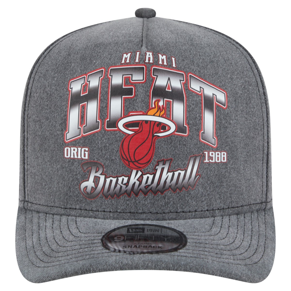 Miami Heat Throwback Washed Pre-Curved 9FIFTY Snapback Hat Charcoal - New Era outlet