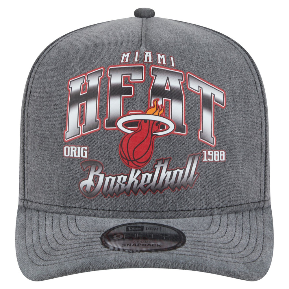 Miami Heat Throwback Washed Pre-Curved 9FIFTY Snapback Hat Charcoal - New Era outlet