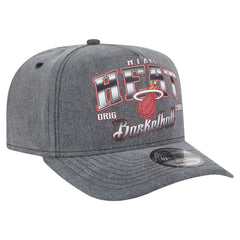 Miami Heat Throwback Washed Pre-Curved 9FIFTY Snapback Hat Charcoal - New Era outlet