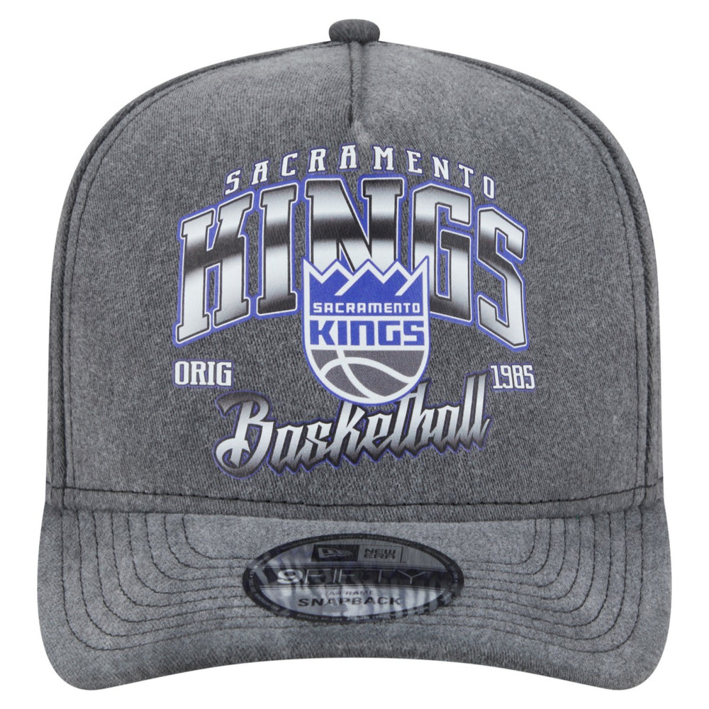 Sacramento Kings Throwback Washed Pre-Curved 9FIFTY Snapback Hat Charcoal - New Era