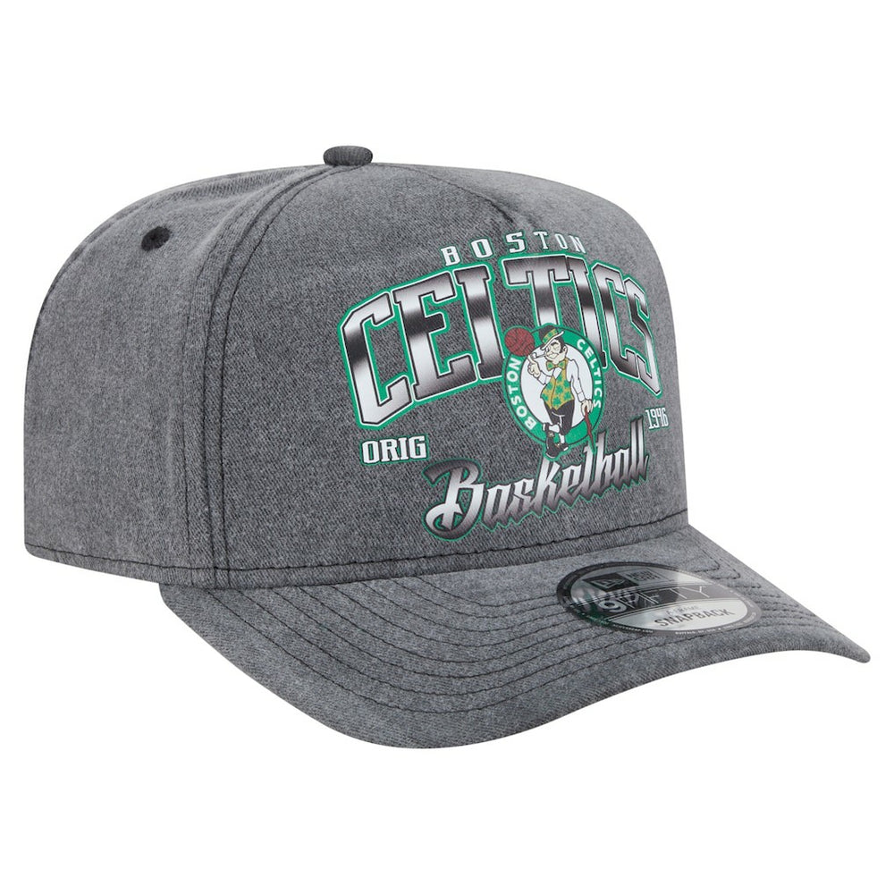 Boston Celtics Throwback Washed Pre-Curved 9FIFTY Snapback Hat Charcoal - New Era