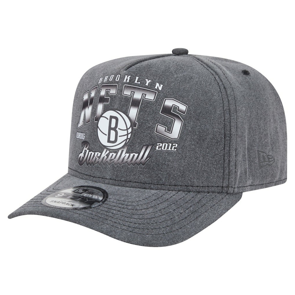 Brooklyn Nets Throwback Washed Pre-Curved 9FIFTY Snapback Hat Charcoal - New Era outlet