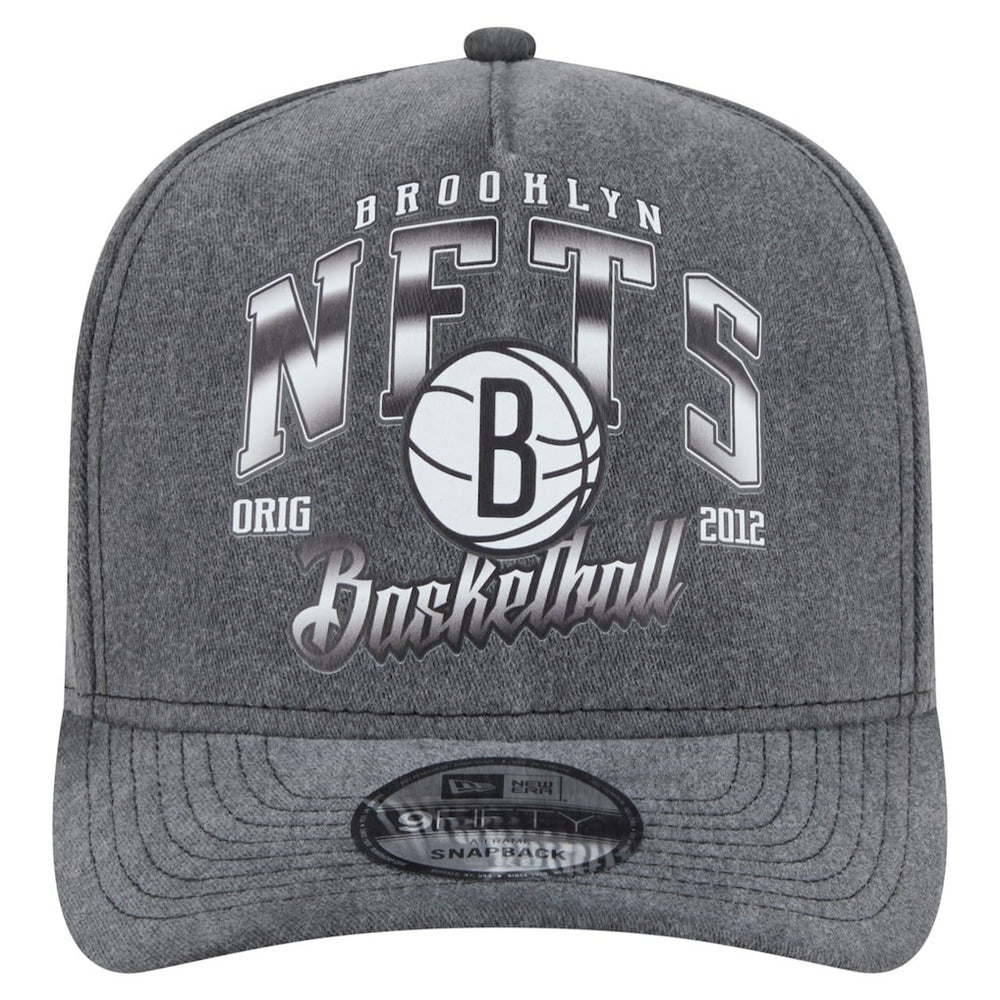 Brooklyn Nets Throwback Washed Pre-Curved 9FIFTY Snapback Hat Charcoal - New Era outlet