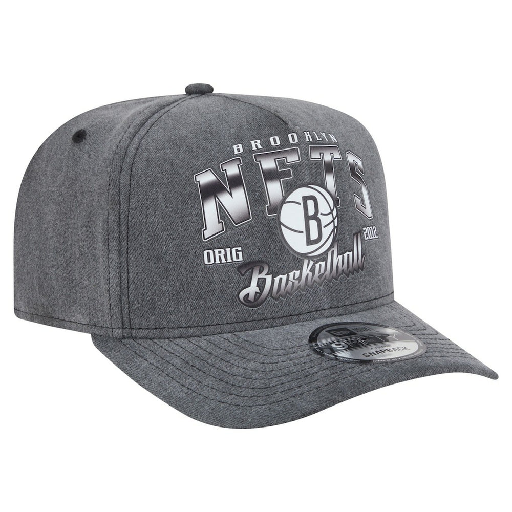 Brooklyn Nets Throwback Washed Pre-Curved 9FIFTY Snapback Hat Charcoal - New Era outlet