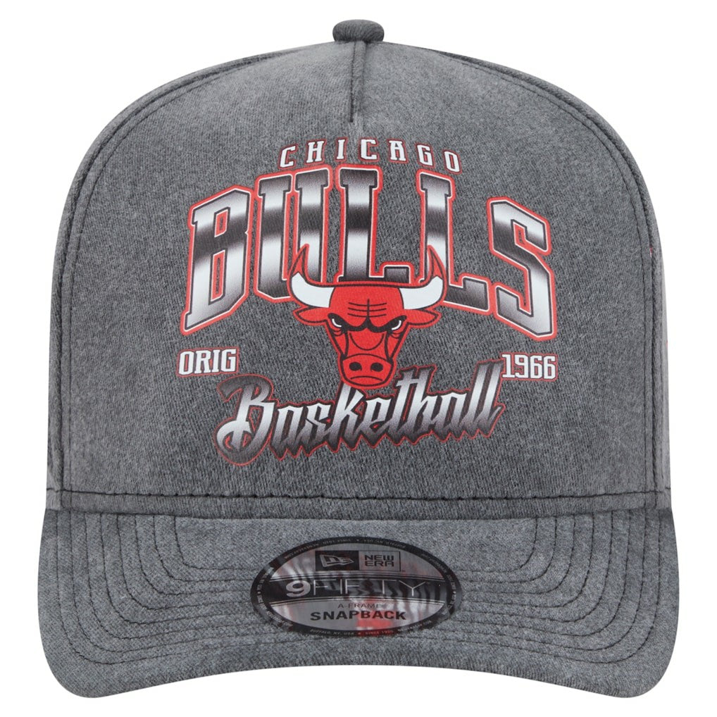 Chicago Bulls Throwback Washed Pre-Curved 9FIFTY Snapback Hat Charcoal - New Era