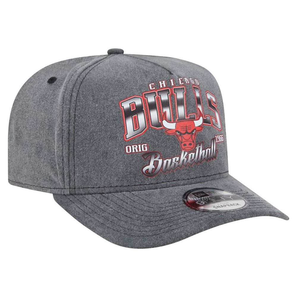 Chicago Bulls Throwback Washed Pre-Curved 9FIFTY Snapback Hat Charcoal - New Era
