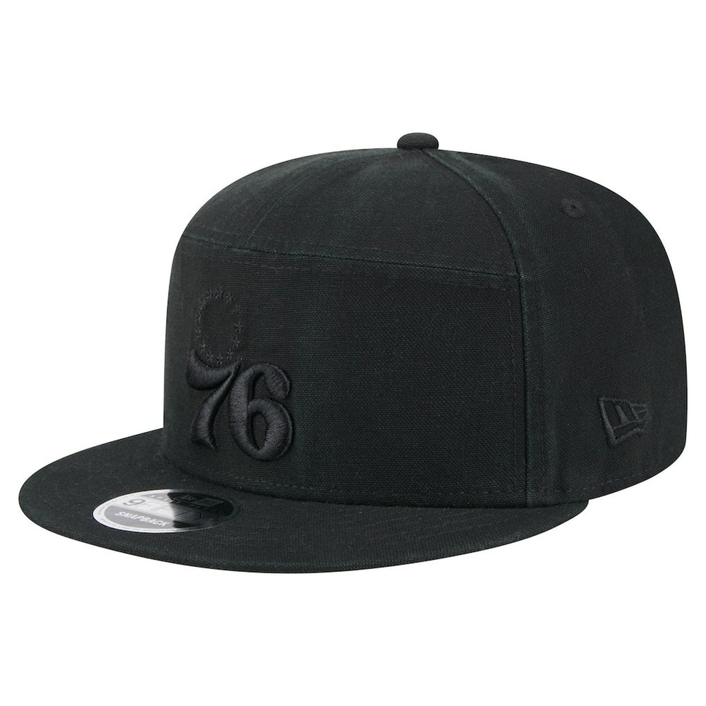 Philadelphia 76ers Adventure Canvas Split Panel 9FIFTY Snapback Hat Black - New Era