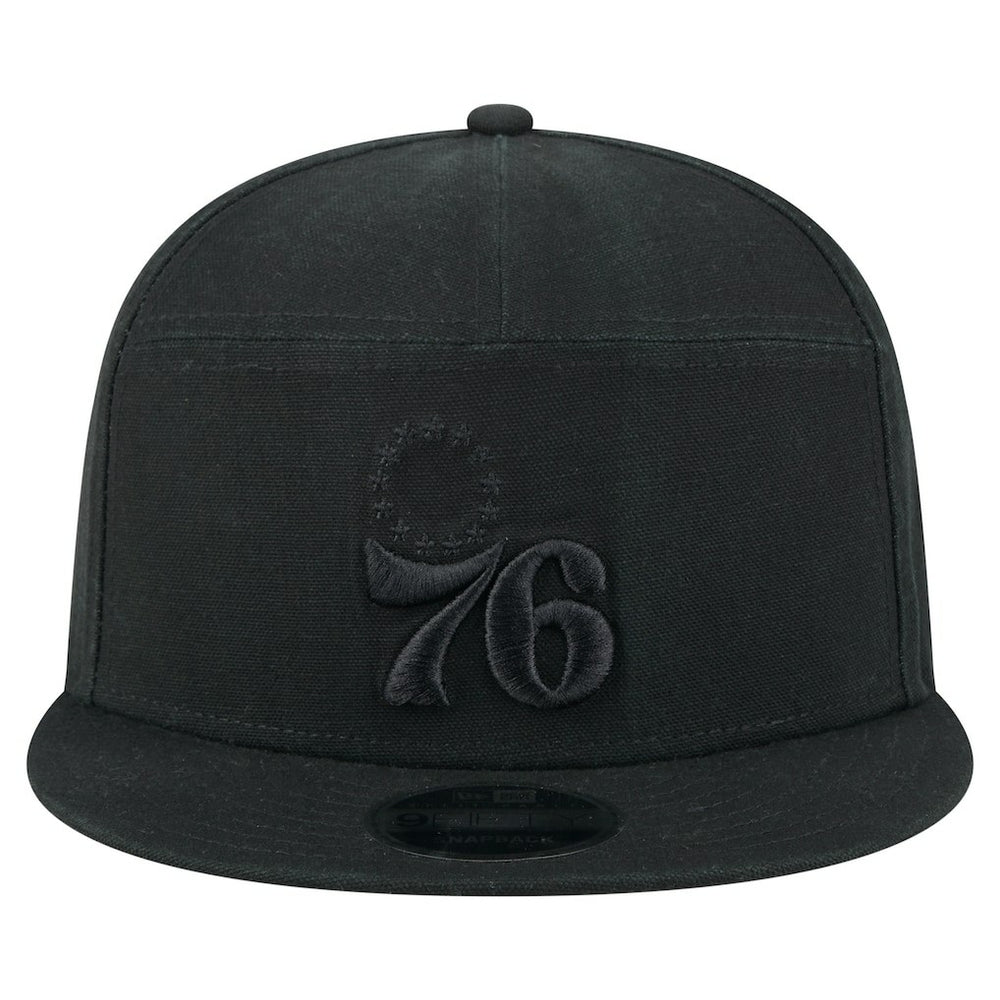 Philadelphia 76ers Adventure Canvas Split Panel 9FIFTY Snapback Hat Black - New Era
