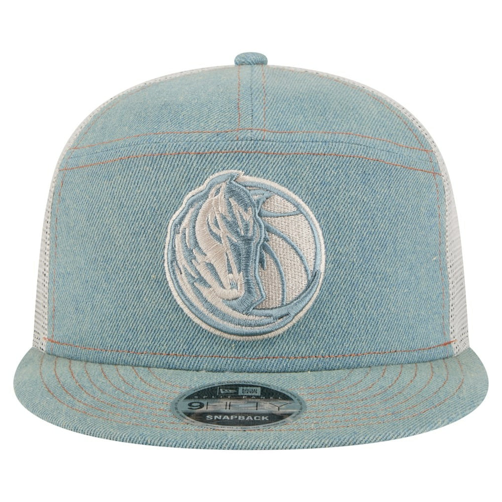 Dallas Mavericks Adventure Denim Split Panel 9FIFTY Snapback Trucker Hat - New Era