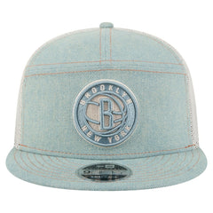 Brooklyn Nets Adventure Denim Split Panel 9FIFTY Snapback Trucker Hat - New Era