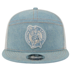 Boston Celtics Adventure Denim Split Panel 9FIFTY Snapback Trucker Hat - New Era