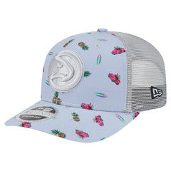 Atlanta Hawks Adventure Aloha Pattern 9SEVENTY Stretch-Snap Hat Light Blue/Gray - New Era