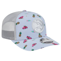 Atlanta Hawks Adventure Aloha Pattern 9SEVENTY Stretch-Snap Hat Light Blue/Gray - New Era