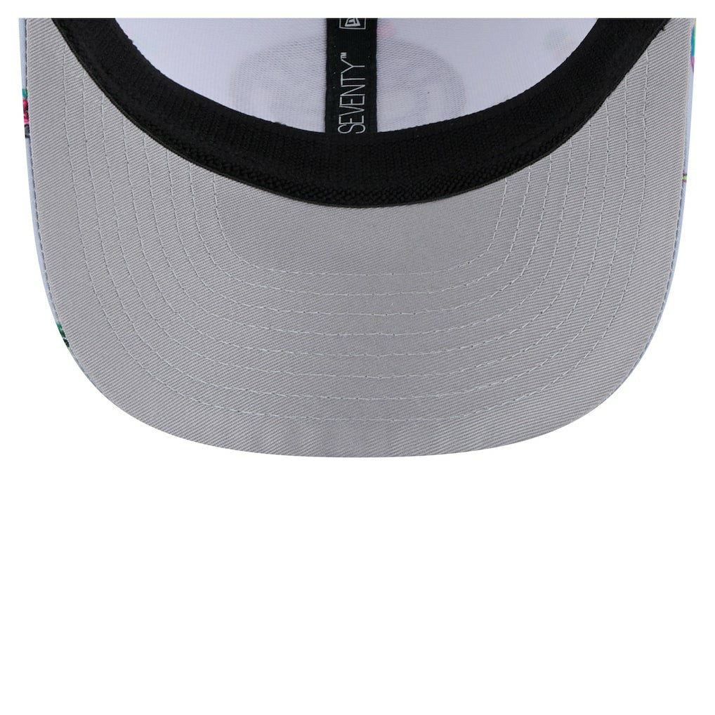 Brooklyn Nets Adventure Aloha Pattern 9SEVENTY Stretch-Snap Hat Light Blue/Gray - New Era
