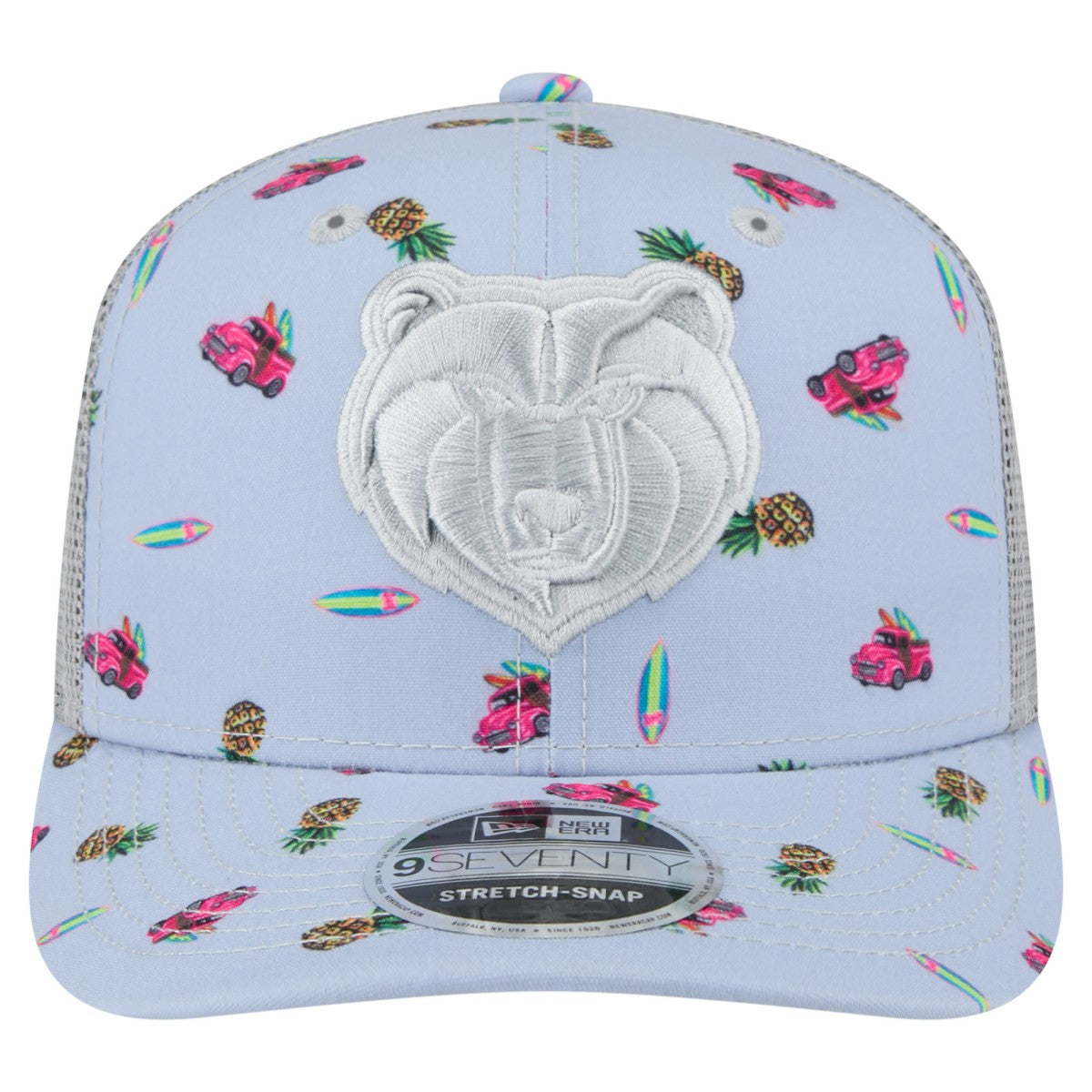 Memphis Grizzlies Adventure Aloha Pattern 9SEVENTY Stretch-Snap Hat Light Blue/Gray - New Era