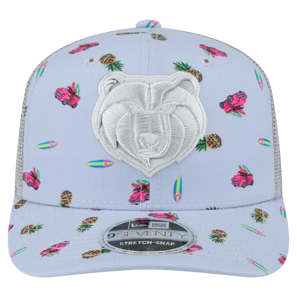 Memphis Grizzlies Adventure Aloha Pattern 9SEVENTY Stretch-Snap Hat Light Blue/Gray - New Era