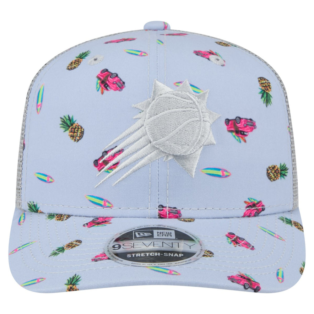 Phoenix Suns Adventure Aloha Pattern 9SEVENTY Stretch-Snap Hat Light Blue/Gray - New Era