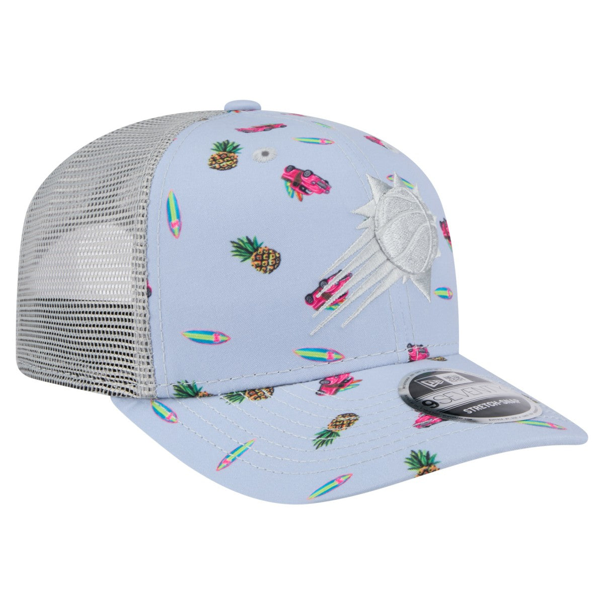 Phoenix Suns Adventure Aloha Pattern 9SEVENTY Stretch-Snap Hat Light Blue/Gray - New Era