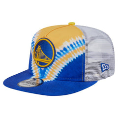 Golden State Warriors Throwback Dye Golfer Snapback Hat Royal/Gold - New Era
