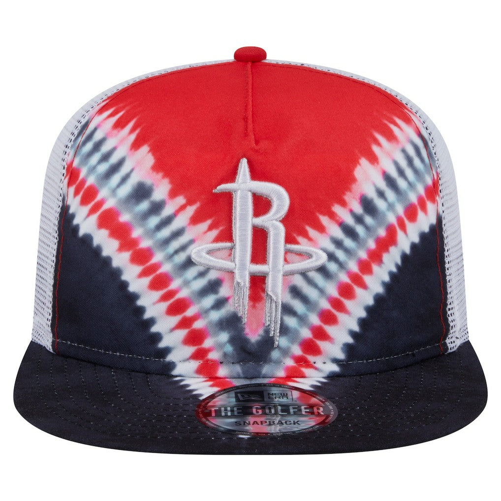 Houston Rockets Throwback Dye Golfer Snapback Hat Black/Red - New Era