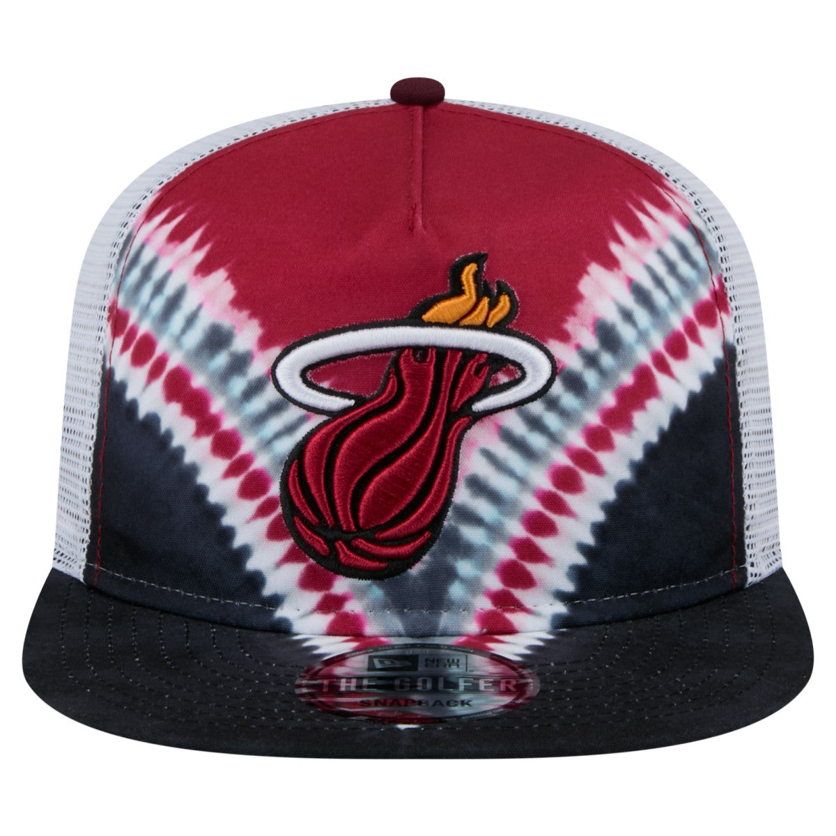 Miami Heat Throwback Dye Golfer Snapback Hat Black/Red - New Era