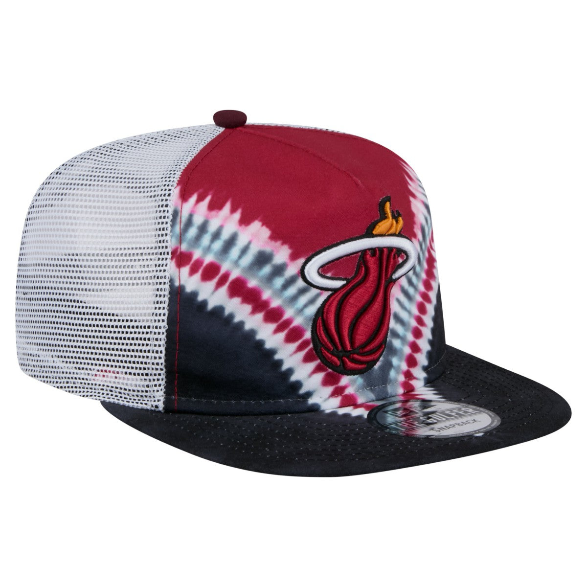 Miami Heat Throwback Dye Golfer Snapback Hat Black/Red - New Era