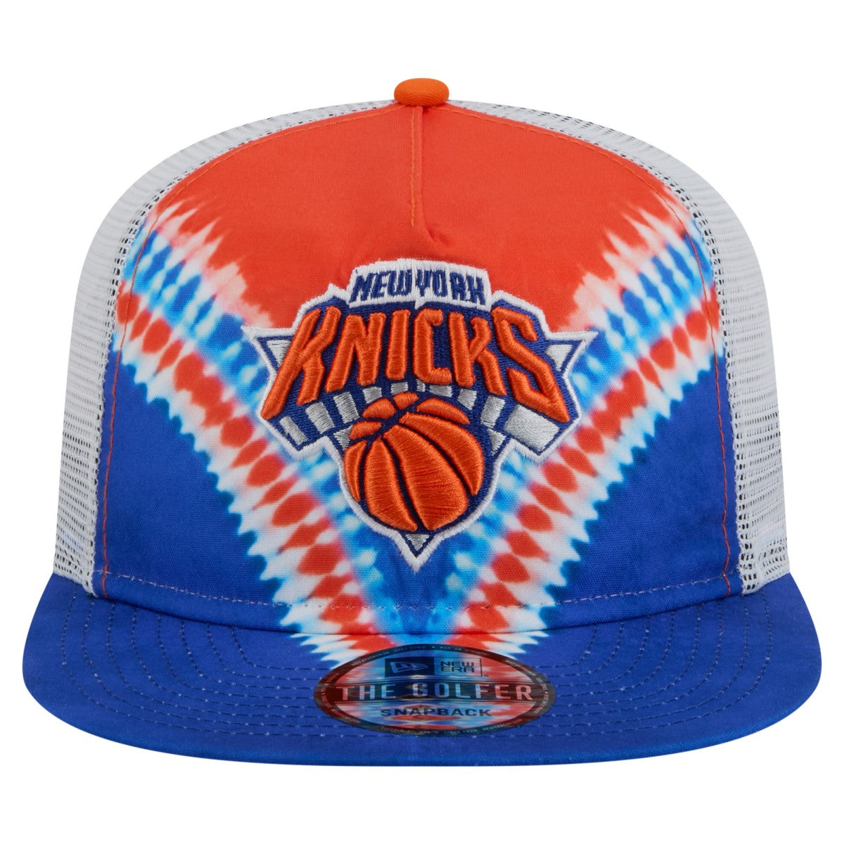 New York Knicks Throwback Dye Golfer Snapback Hat Blue/Orange - New Era