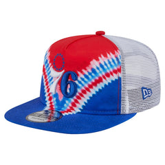 Philadelphia 76ers Throwback Dye Golfer Snapback Hat Royal/Red - New Era