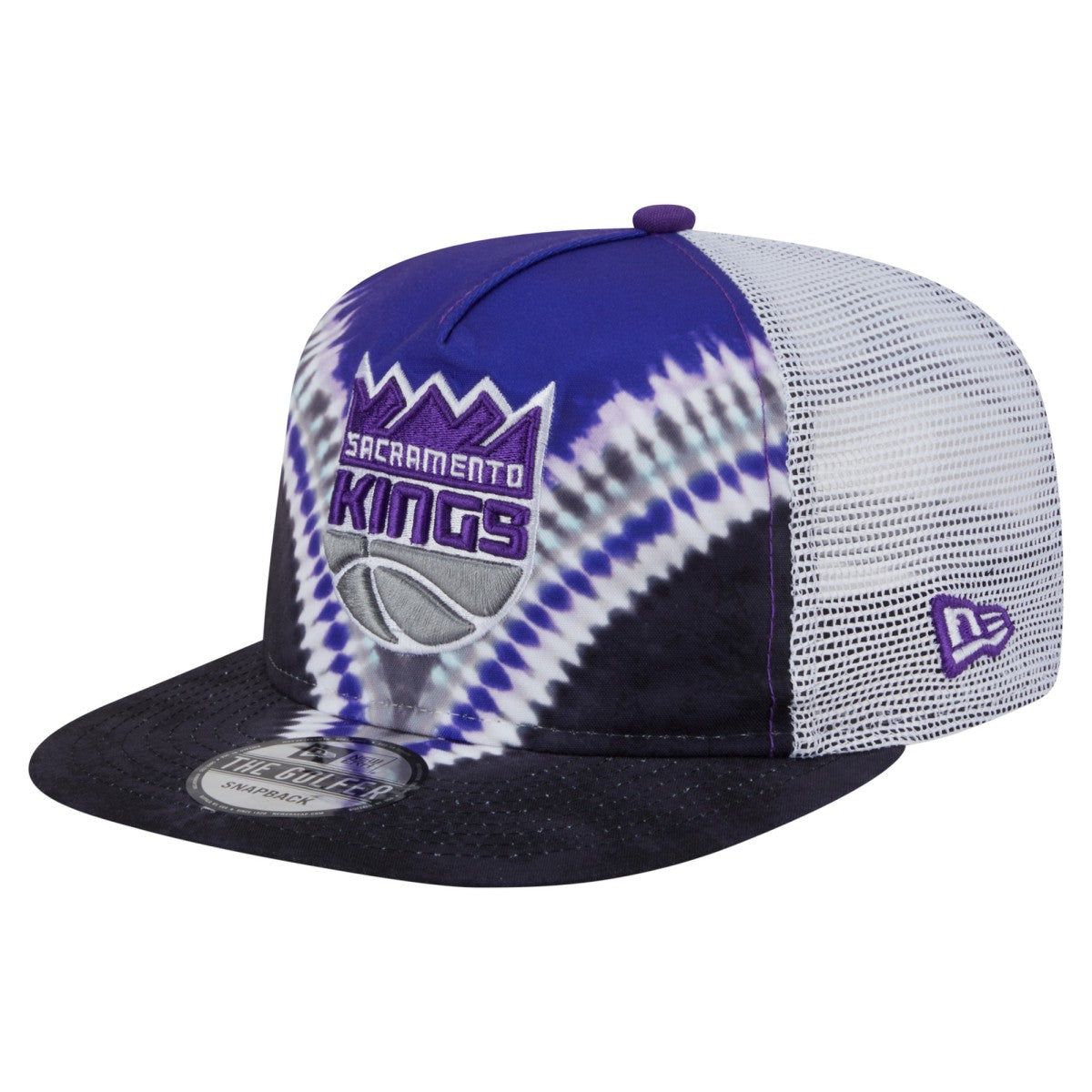 Sacramento Kings Throwback Dye Golfer Snapback Hat Black/Purple - New Era