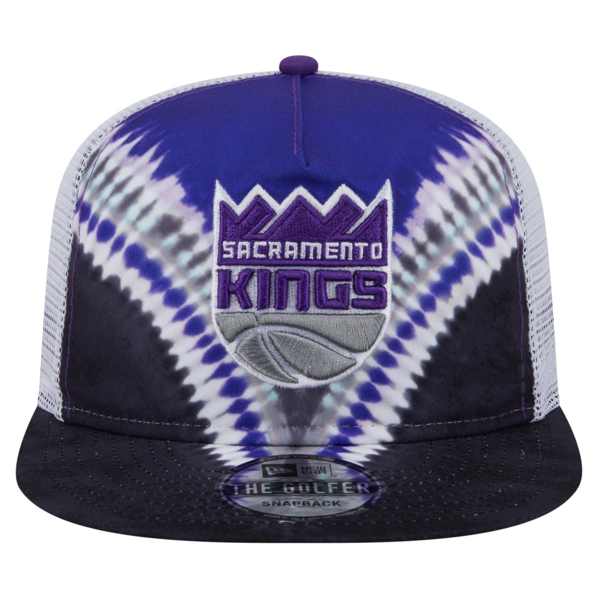 Sacramento Kings Throwback Dye Golfer Snapback Hat Black/Purple - New Era