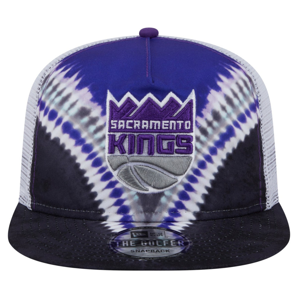 Sacramento Kings Throwback Dye Golfer Snapback Hat Black/Purple - New Era