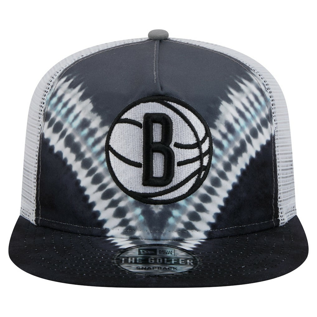 Brooklyn Nets Throwback Dye Golfer Snapback Hat Black/Gray - New Era