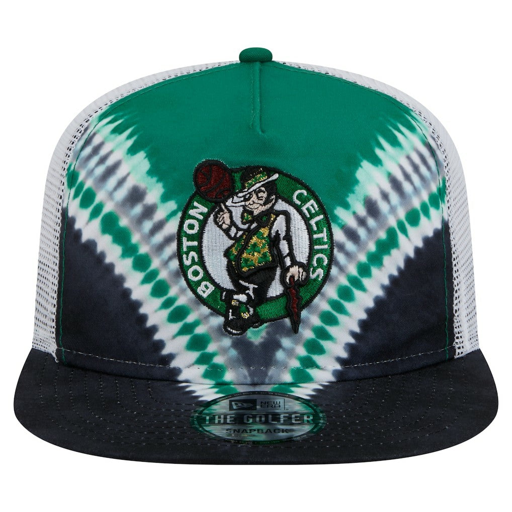 Boston Celtics Throwback Dye Golfer Snapback Hat Black/Kelly Green - New Era outlet