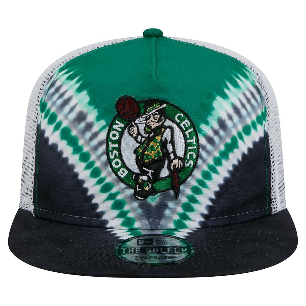 Boston Celtics Throwback Dye Golfer Snapback Hat Black/Kelly Green - New Era outlet